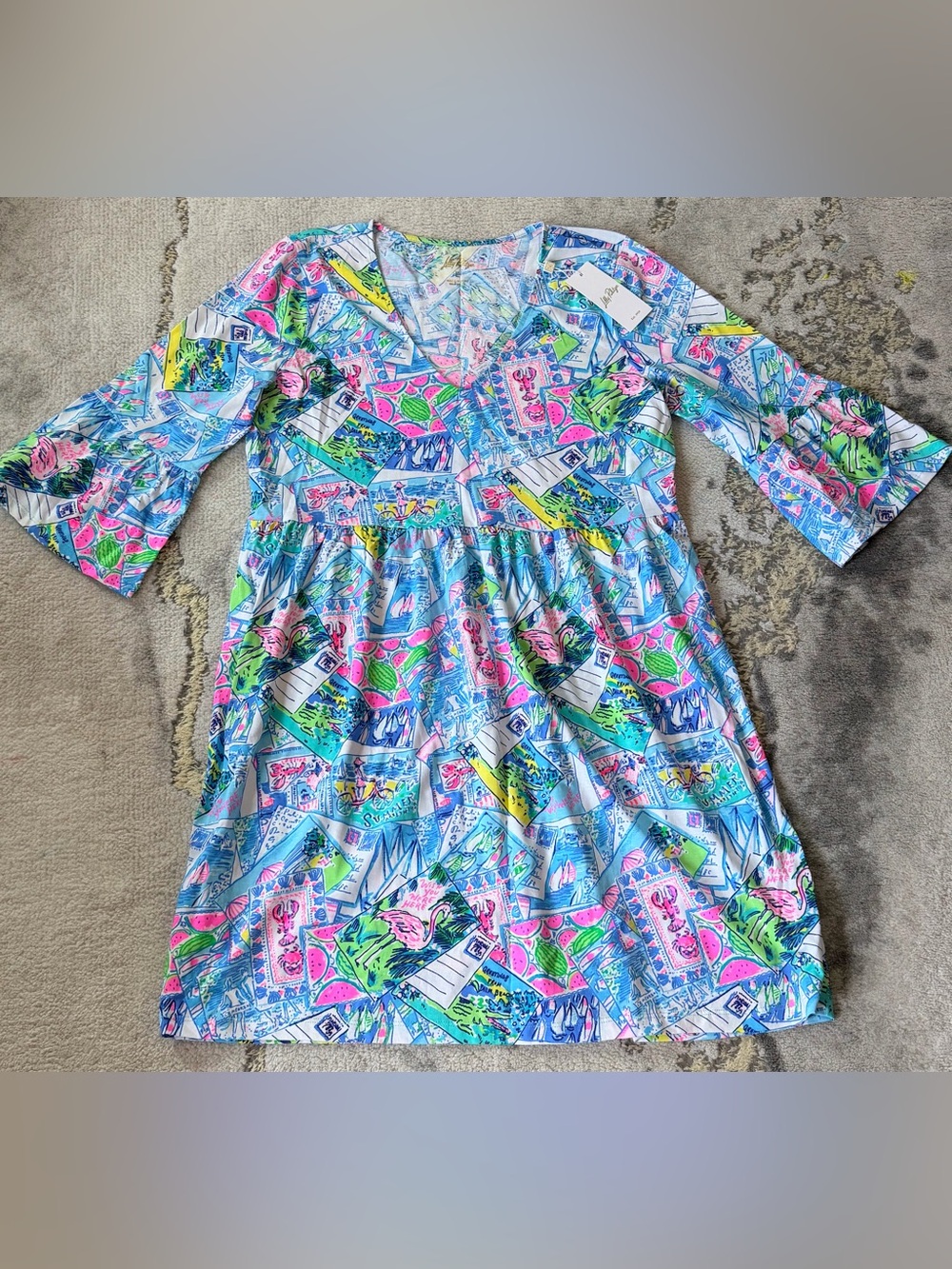 NWT Lilly Pulitzer Jannie V-Neck 3/4 Sleeves Sz L